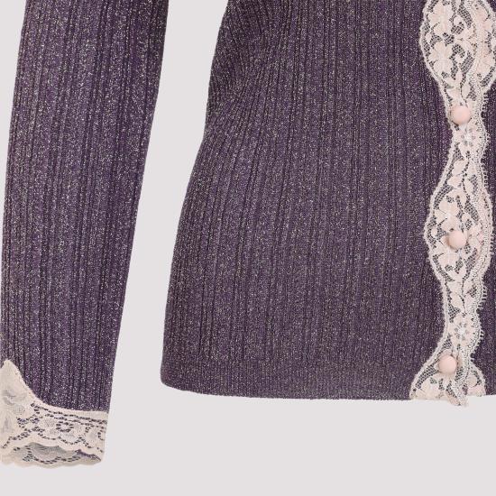 26SS 발렌티노 가라바니 가디건 8B0KA15KA8T F8S AUBERGINE GOLD - VALENTINO GARAVANI