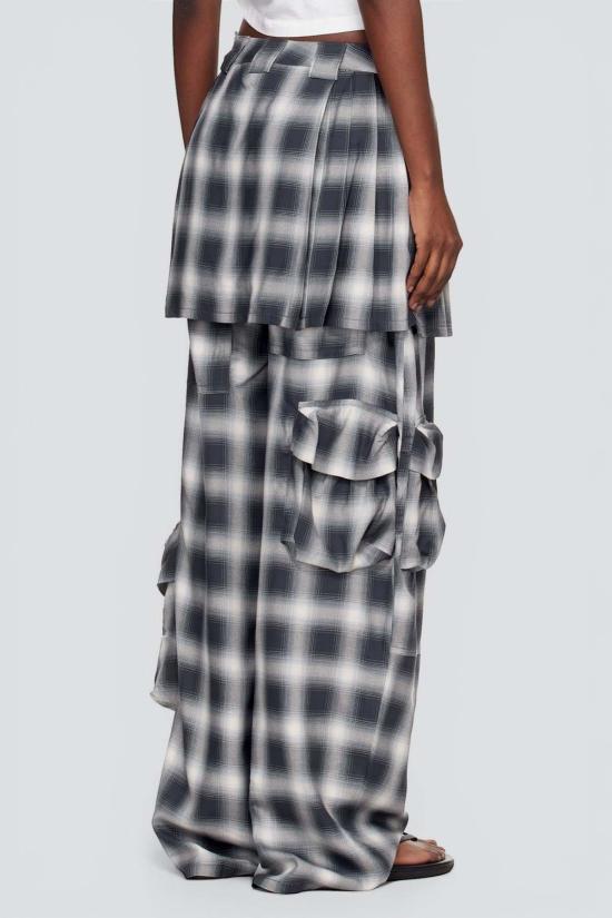  콜리나 스트라다 롱 스커트 포그 플래드 경량 플란넬 론  카고 팬츠 - COLLINA STRADA