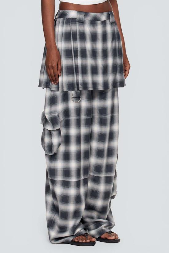  콜리나 스트라다 롱 스커트 포그 플래드 경량 플란넬 론  카고 팬츠 - COLLINA STRADA