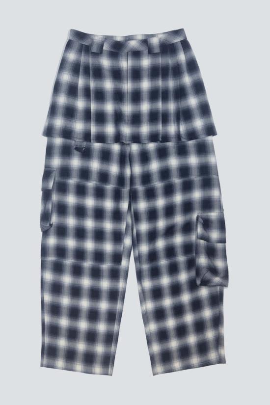  콜리나 스트라다 롱 스커트 포그 플래드 경량 플란넬 론  카고 팬츠 - COLLINA STRADA