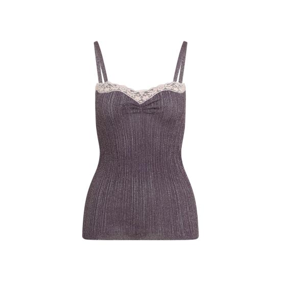 26SS 발렌티노 가라바니 탑 8B0KM06QA8T F8S AUBERGINE GOLD - VALENTINO GARAVANI