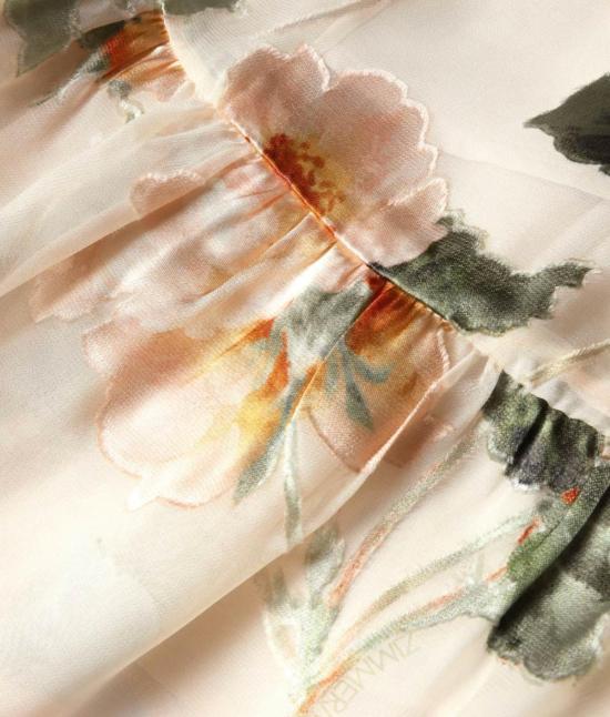  짐머만 롱 스커트 캐러셀 번아웃 미디 스커트 - ZIMMERMANN