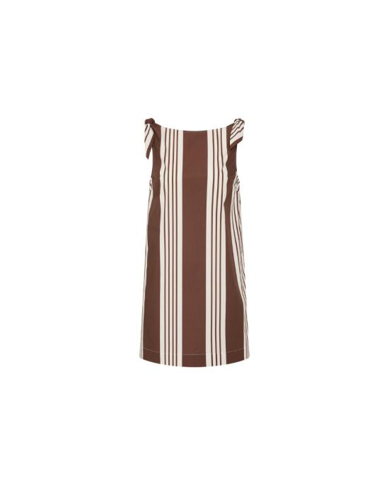  포제 숏 원피스 포세 로지 미니 드레스 초콜릿 스트라이프