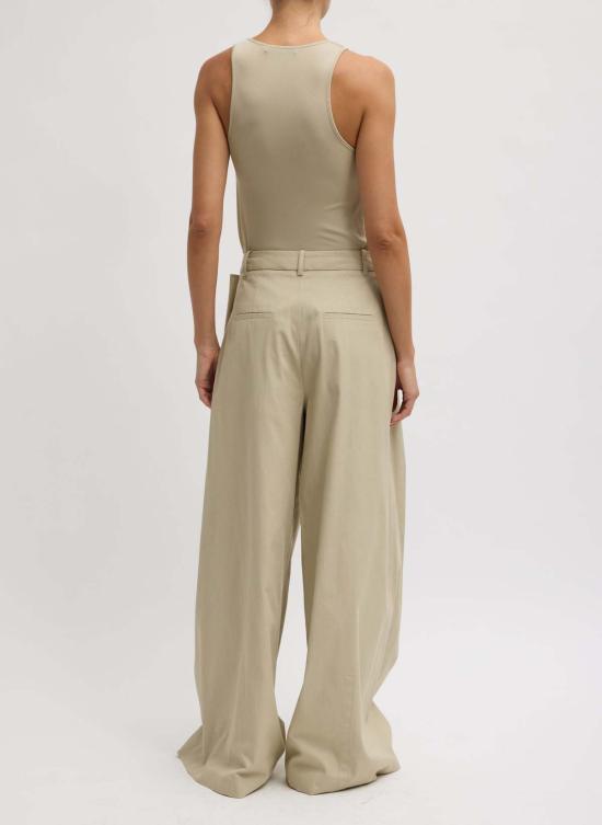  티비 팔라초 팬츠 럭스 스프링 트윌 플리츠 팬츠 토프 - TIBI