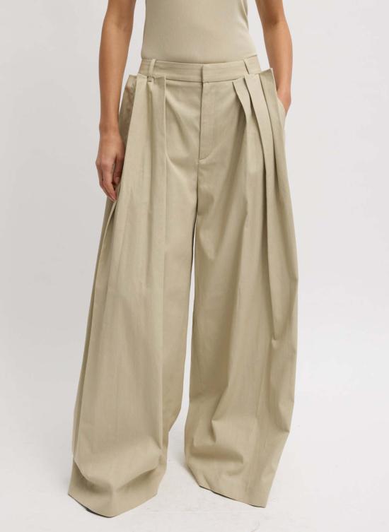  티비 팔라초 팬츠 럭스 스프링 트윌 플리츠 팬츠 토프