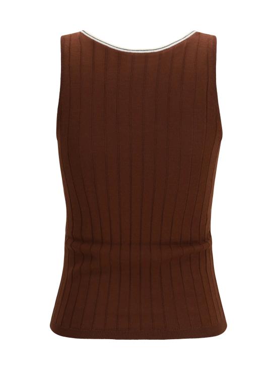 26SS 브루넬로 쿠치넬리 민소매 티셔츠 M14817210 CSB21 BORDEAUX - BRUNELLO CUCINELLI