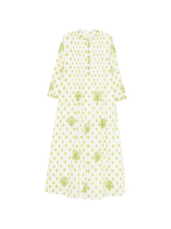 26SS NIMO 롱 원피스 WOODRUFFGREENDOTSBIRD White