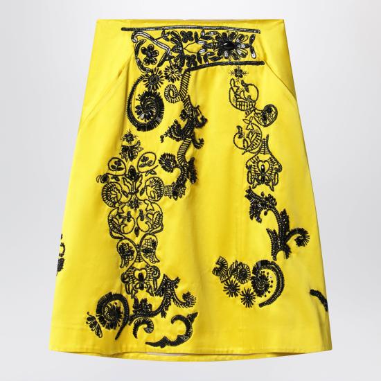 26SS 드리스 반 노튼 미디 스커트 108273401 Yellow