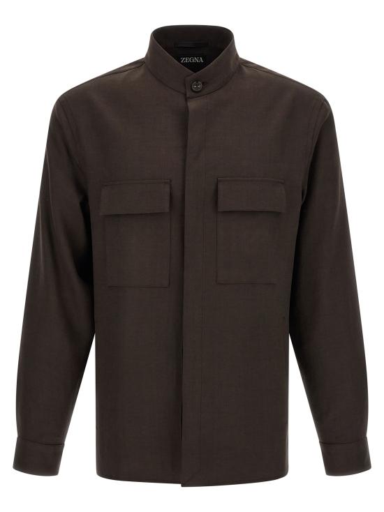 26SS 에르메네질도제냐 긴팔 셔츠 UHV71A3SOT54202 Brown
