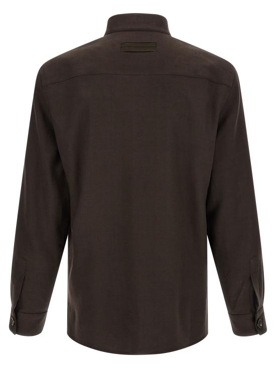 26SS 에르메네질도제냐 긴팔 셔츠 UHV71A3SOT54202 Brown - ERMENEGILDO ZEGNA