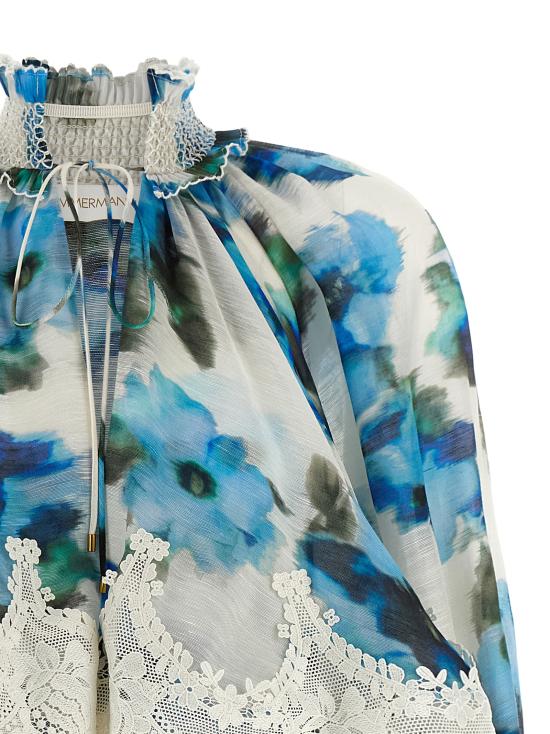 26SS 짐머만 숏 원피스 8704DS262BLPOP Blue - ZIMMERMANN