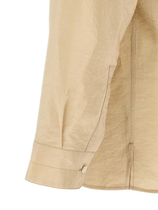 26SS 르메르 드라이 실크 컨버터블 칼라 셔츠 SH1233LF1308BG235 Beige - LEMAIRE