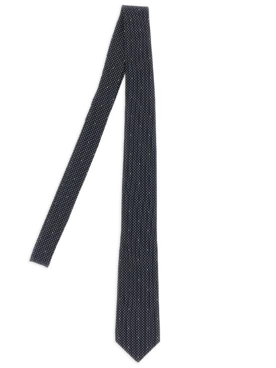 26SS 생로랑 넥타이 858392 3Y005 4178 NAVY IVORY