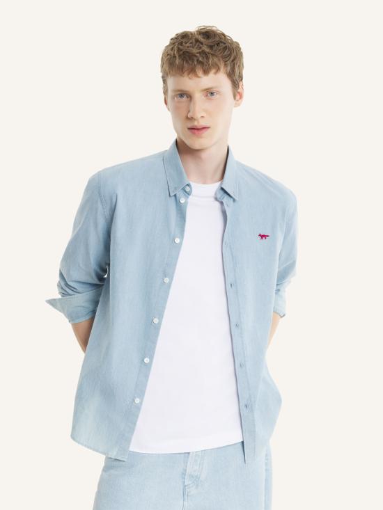 26SS 메종키츠네 긴팔 셔츠 QM00426WC5006 0434 PURE BLUE - MAISON KITSUNE