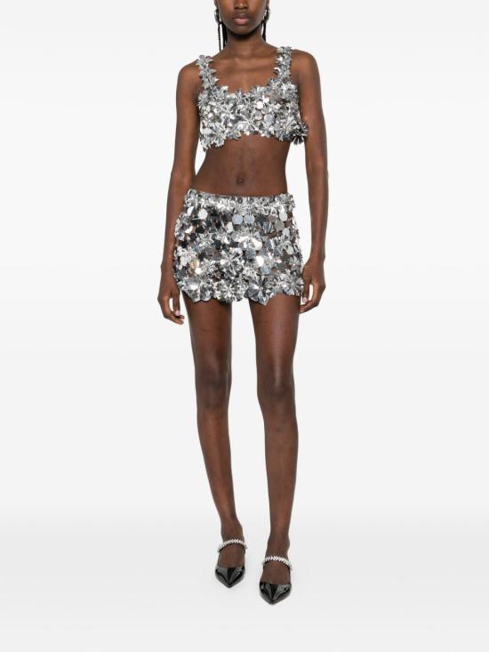 26SS 파코라반 숏 스커트 26EIJU172PS0129 P040 Argento - PACO RABANNE