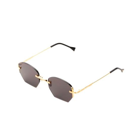  키메 선글라스 골드톤 프레임의 에즈라 기하학적 무테 - KYME