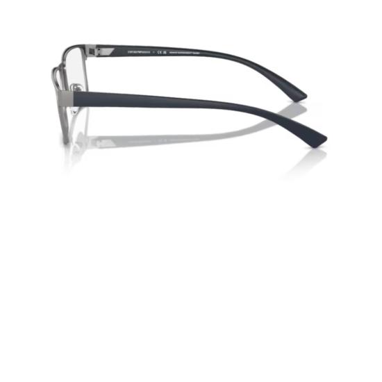  엠포리오 아르마니 안경 1157 비스타 직사각형 금속 안경테 (무광 은색 전면) - EMPORIO ARMANI