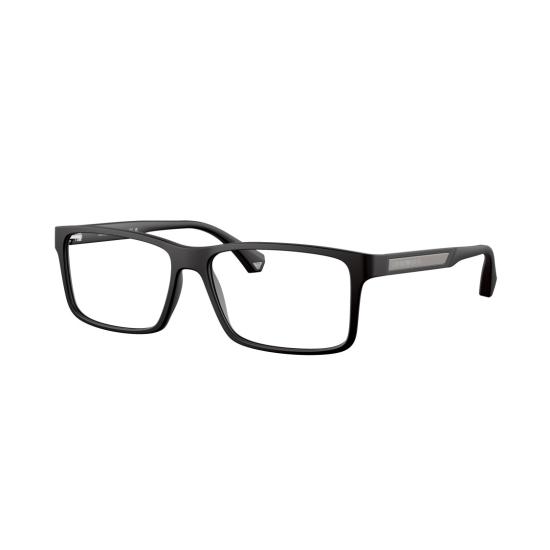 26SS 엠포리오 아르마니 안경 0Ea3038 직사각형 무광 블랙 안경 (미니멀 디자인) - EMPORIO ARMANI