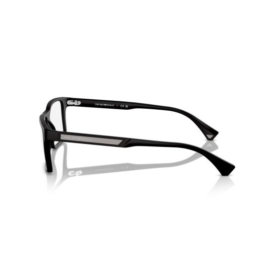 26SS 엠포리오 아르마니 안경 0Ea3038 직사각형 무광 블랙 안경 (미니멀 디자인) - EMPORIO ARMANI