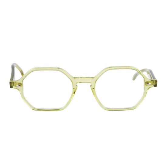  카돌 안경 팔각형 반투명 녹색 프레임 안경
