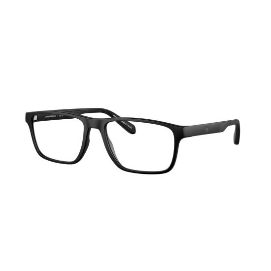 26SS 엠포리오 아르마니 안경 0Ea3233 직사각형 무광 블랙 안경 (미니멀 디자인) - EMPORIO ARMANI