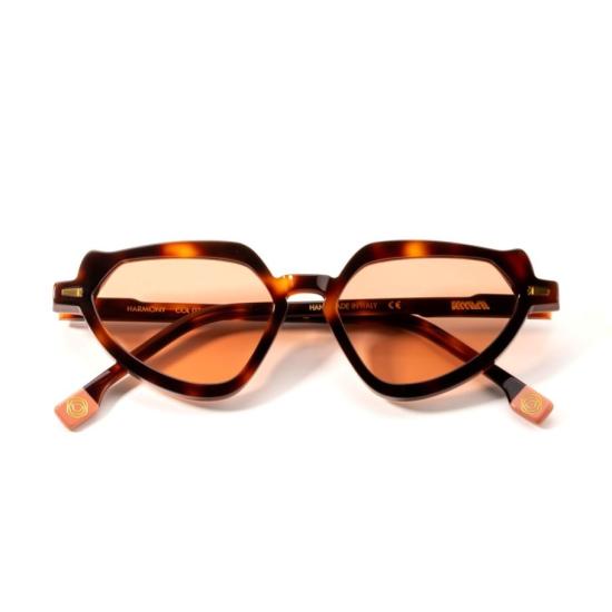  키메 선글라스 하모니 기하학적 무늬의 호피무늬 아세테이트  (앰버 렌즈)