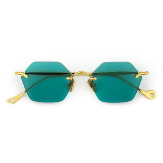 아이페타이저 선글라스 카나비 C.4-56 육각형 청록색 렌즈  (금색 프레임)