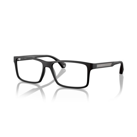 26SS 엠포리오 아르마니 안경 0Ea3038 직사각형 안경테 (전체 검정색) - EMPORIO ARMANI