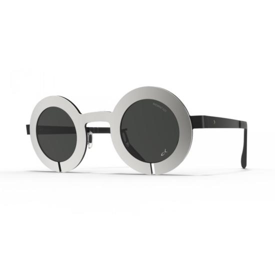  블랙핀 선글라스 Bf1098 슬롯-R 볼드 라운드 프레임 , 세련된 실버 마감 - BLACKFIN