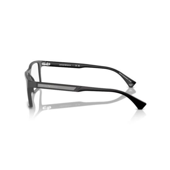 26SS 엠포리오 아르마니 안경 0Ea3038 직사각형 무광 블랙 안경 (가벼운 프레임) - EMPORIO ARMANI