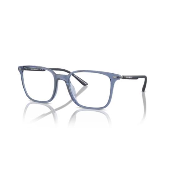  엠포리오 아르마니 안경 3242U 비스타 직사각형 프레임 안경 (반투명 파란색 프레임)
