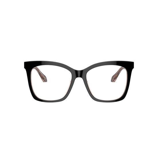  조르지오 아르마니 안경 0Ar7254u 볼드한 오버사이즈 스퀘어 프레임 안경, 안쪽 다리 부분의 색상 대비가 돋보입니다.