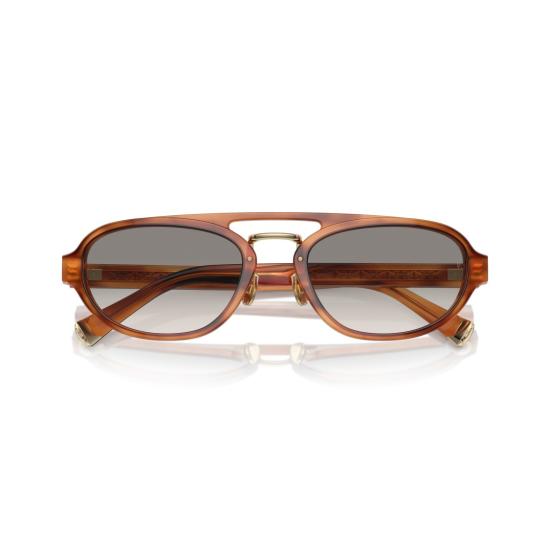  브루넬로 쿠치넬리 선글라스 0BC4008S 반투명 앰버 타원형  (골드 액센트 포함)