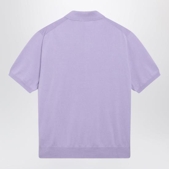 26SS 폴로 랄프로렌 슬림핏 코튼 니트 폴로 셔츠 710980682501CO Purple - POLO RALPH LAUREN