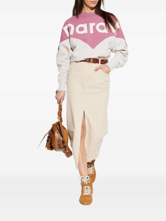26SS 이자벨마랑에뚜왈 휴스턴 투톤 마랑 스웨트셔츠 SW0006FAA1M08E MAUVE MIST ECRU - ISABEL MARANT ETOILE