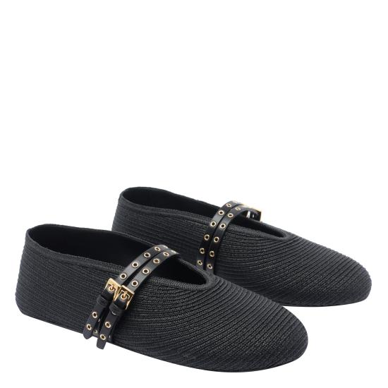 25FW 알라이아 플랫 슈즈 AA3A058TK036 999 Black - ALAIA