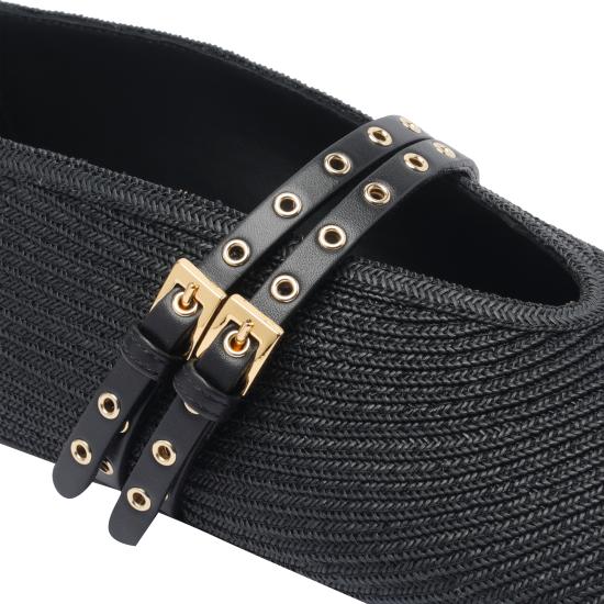 25FW 알라이아 플랫 슈즈 AA3A058TK036 999 Black - ALAIA