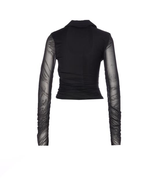 25FW 막스마라 AIELLO 아이엘로 러치드 칼라 드레이프 셔츠 2521946088600 AIELLO 003 Black - MAX MARA