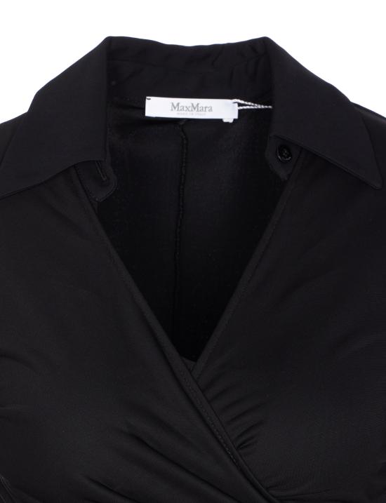 25FW 막스마라 AIELLO 아이엘로 러치드 칼라 드레이프 셔츠 2521946088600 AIELLO 003 Black - MAX MARA
