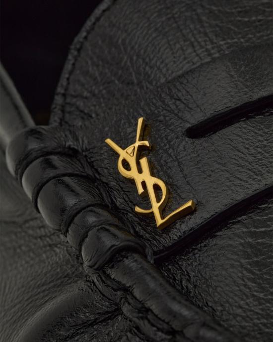 26SS 생로랑 소프트 샤이니 레더 로퍼 818908AA00K 1000 BLACK - SAINT LAURENT