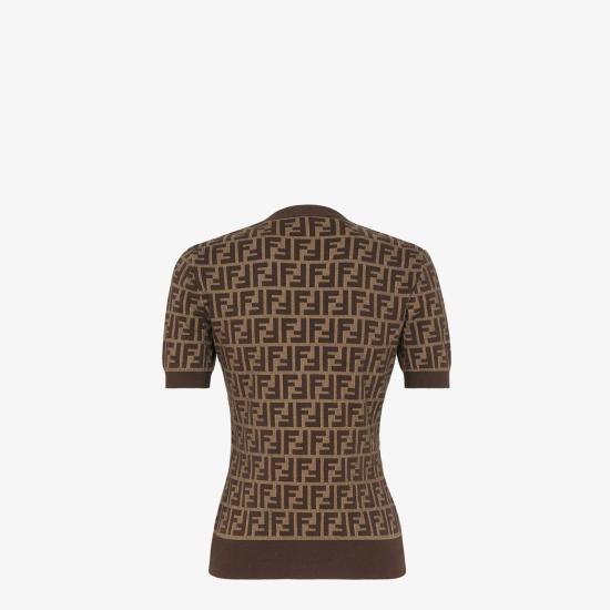 26SS 펜디 FF 코튼 스웨터 FZXC72ASJT F0GGE TOBACCO - FENDI