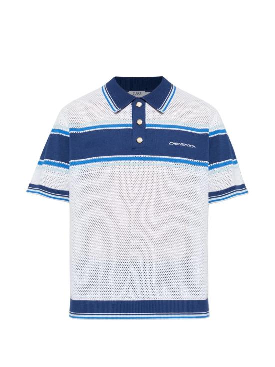 26SS 카사블랑카 폴로 티셔츠 MSS26KW130401 WHITEBLUE WHITE BLUE