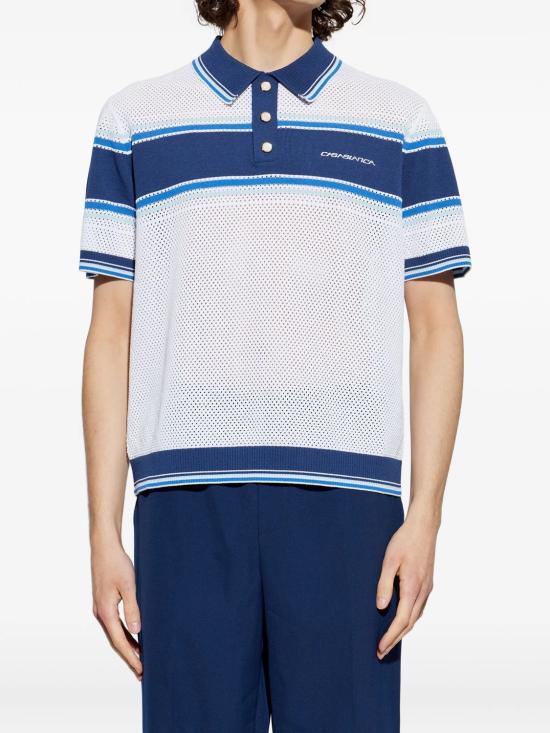 26SS 카사블랑카 폴로 티셔츠 MSS26KW130401 WHITEBLUE WHITE BLUE - CASABLANCA