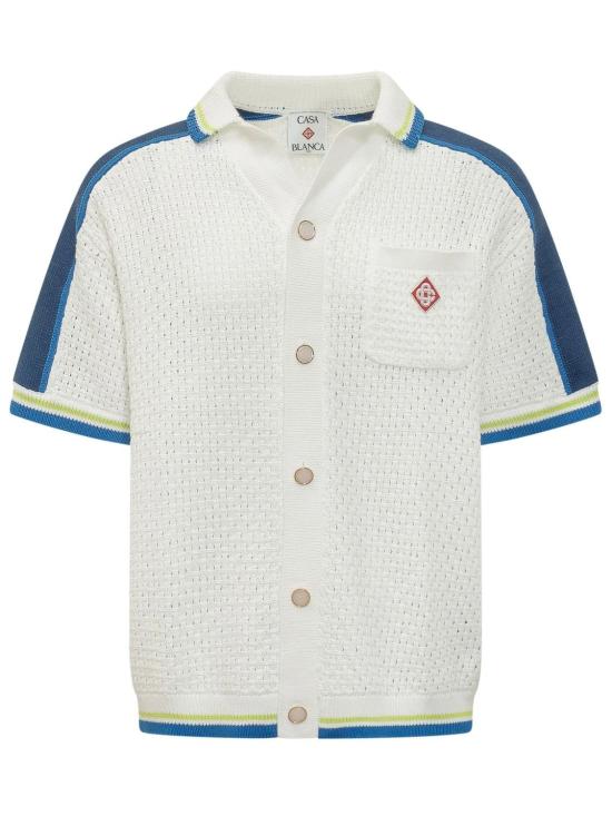 26SS 카사블랑카 반팔 셔츠 MSS26KW131001 WHITEBLUE WHITE BLUE