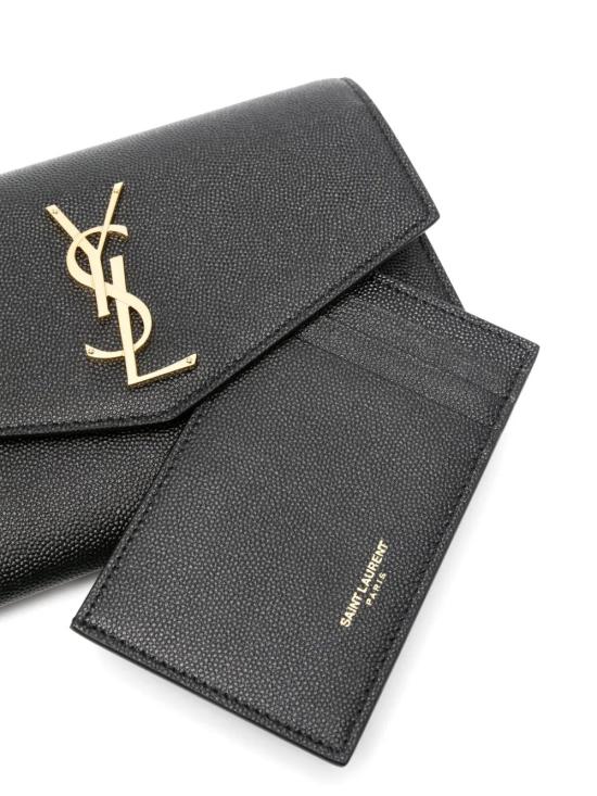 26SS 생로랑 그레인 레더 업타운 체인 지갑 6077881GF0J 1000 NERO - SAINT LAURENT