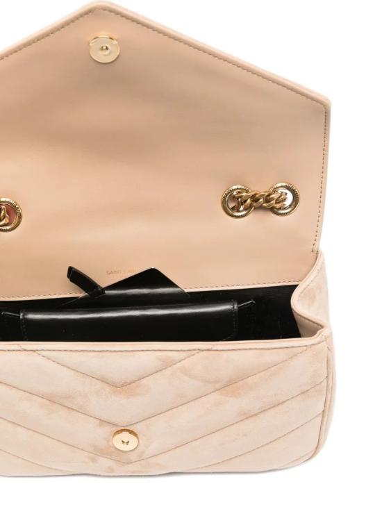 26SS 생로랑 루루 스몰 마틀라세 스웨이드 숄더백 801437AAEY6 9295 CLEAR BEIGE - SAINT LAURENT