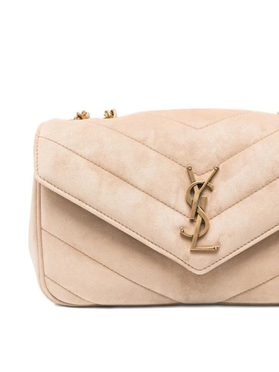 26SS 생로랑 루루 스몰 마틀라세 스웨이드 숄더백 801437AAEY6 9295 CLEAR BEIGE - SAINT LAURENT