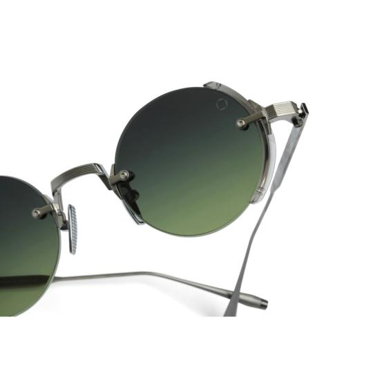  아코니 선글라스 주피터 그라데이션 틴트 원형 렌즈, 메탈릭 프레임 - AKONI