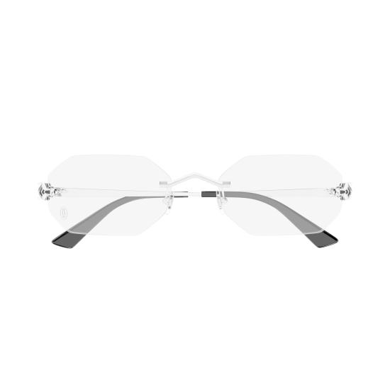 26SS 까르띠에 림리스 무테 안경 CT0599O 002 SILVER SILVER TRANSPARENT - CARTIER