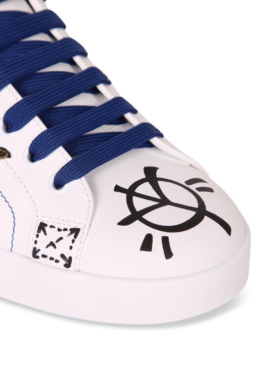 26SS 돌체앤가바나 포르토피노 카프스킨 스니커즈 CS1759 A0219 8W921 White - DOLCE & GABBANA